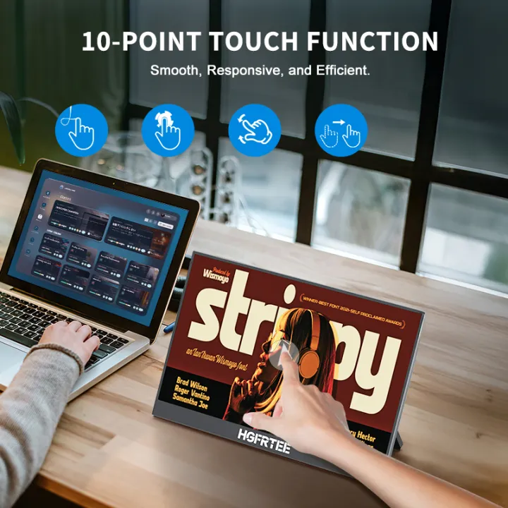 HGFRTEE%2015.6%20Inch%20Portable%20Monitor%20Touch/no%20Touch%20optional%20FHD%20External%20Second%20Screen%20Laptop%20Gaming%20For%20Mac%20PS4/5%20Xbox%20-%20Image%202