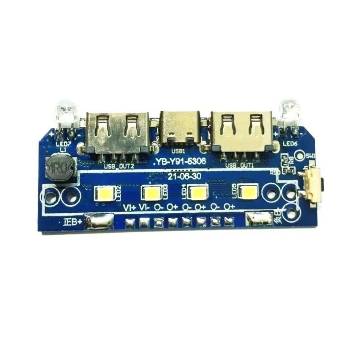 Dual%20USB%20Type%20C%20Power%20Bank%20Circuit%205v%202A%20/%201A%20With%20Dual%20LED%20Light%20and%204%20Level%20LED%20Indicator%20Diy%20Circuit%20Board%20-%20Image%203