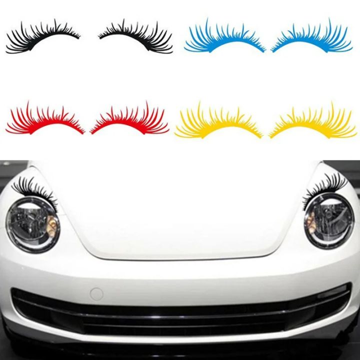 1Pair Car Headlight Eyelash Stickers 3D Charming False Eyelashes Decal Car Bumper Decoration Motorcycle Styling Accessories