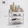 23.3cm wide 3 layer cosmetic display stand makeup organizer storage box with drawer-friendly. 