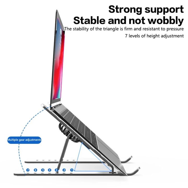 Adjustable%20Laptop%20Cooling%20Stand%20with%20Fan,%20Foldable%20Portable%207-Level%20Height%20Adjustment,%20Aluminum%20Alloy%20Material,%20-%20Image%206