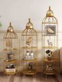 Nordic bird cage flower rack living room shelf corner floor multilayer storage rack cosmetics shop window display rack. 