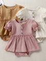 2026 female infant spring and summer triangular Romper multi-color short-sleeved Romper. 