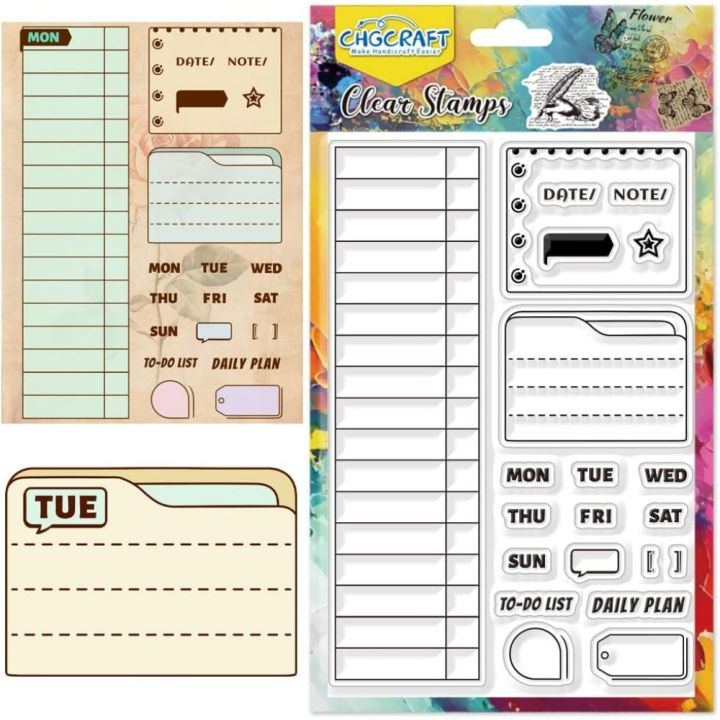 Date Table Clear Stamp Transparent to-Do List Handicraft Schedule ...
