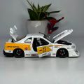 1:24 Nissan Skyline Ares GTR R34 Alloy Modified Wide Body Sports Car Model Diecast Raing Car Model Sound and Light. 