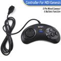 1-2 Pcs Black Gamepad Controller For Sega Mega Drive 9 Pin 6 Buttons Gamepads for Sega Genesis 16 bit video game console. 