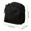 Nylon Double Zipper Pocket Coin Purse Men Tactical Molle Pouch Lightweight Outdoor Small Card Holder Keys Storage Belt Waist Bag. 