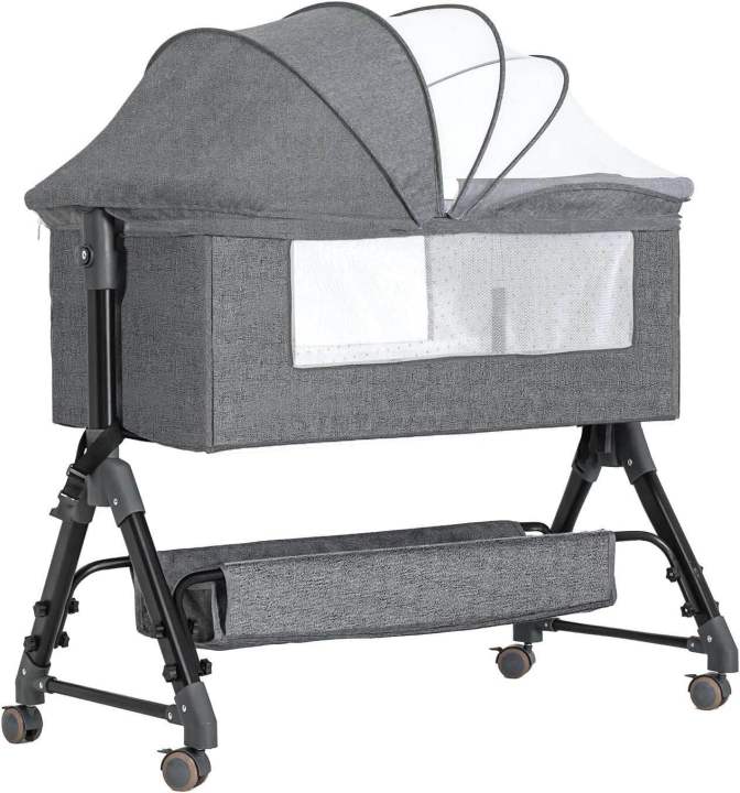 High adjustable baby Bassinet Rocker with mosquito net