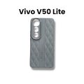 Vivo V50 Lite 4G / 5G Cover Soft Premium Matte Silicone Leather Texture Case with Camera Protection. 