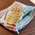 Colorful Stripes Corduroy Cosmetic Bag Portable Travel Toiletry Bag Skincare Sundries Aesthetic Makeup Storage Bag-zmt. 