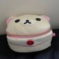 Kawaii Rilakkuma Bear Elliptical Stereoscopic Makeup Bag Portable Storage Bag Cute Cartoon Easy Bear Storage Bag Girls . 