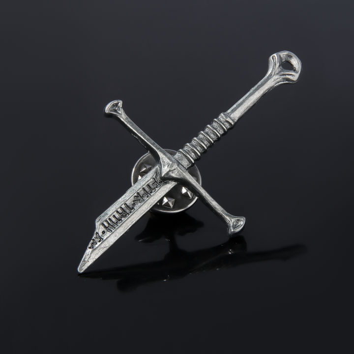 Game Aragorn Broken Sword Movie Metal Badge Narsil Brooch for Women Men Party Fashion Accessories Jewelry 