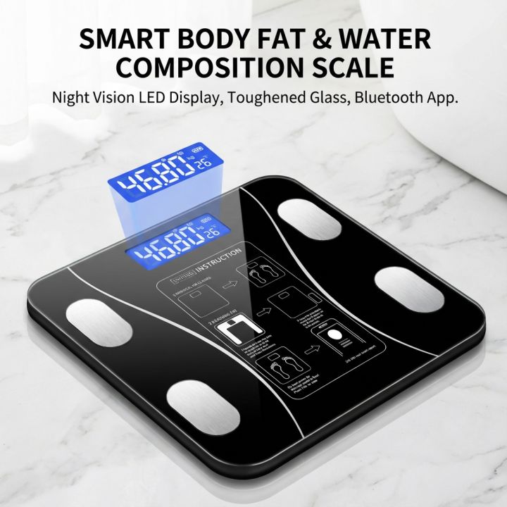Smart Wireless Digital Body Fat Scale Bluetooth-Compatible Bathroom ...