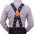 Suspenders Man For Pants 2" Wide Adjustable and Elastic Braces X Shape With Strong Clips - Heavy Duty Elastic Braces For Men. 