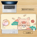 Cartoon Pink Cute Pig Large Mouse Pad - XXL Kawaii Desk Mat for Girls, Creative Non-Slip Keyboard Surface for Gaming & Office. 