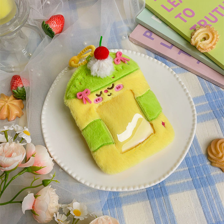 Cartoon%20Matcha%20Strawberry%20Cake%20Plush%20Card%20Holder%20Student%20Storage%20Pouch%20Idol%20Photo%20Polaroid%20Display%20Pendant%20-%20Image%203