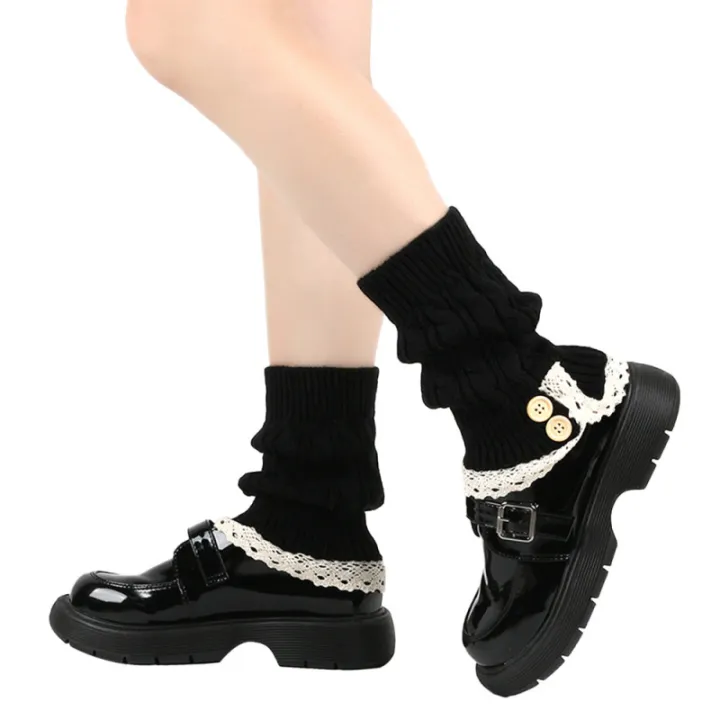 Japanese%20Style%20Loose%20Button%20Sock%20Covers%20Lace%20Trim%20Short%20New%20Knitted%20Fashion%20Short%20Boot%20Covers%20Cross-Border%20Woolen%20Leg%20Warmers%20-%20Image%205