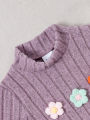Girl baby Set Half High Collar Solid Color Small Flower Tops +Pants Fashion  2pcs/Set 0-3 Years Cute Girl baby Spring Autumn Set. 