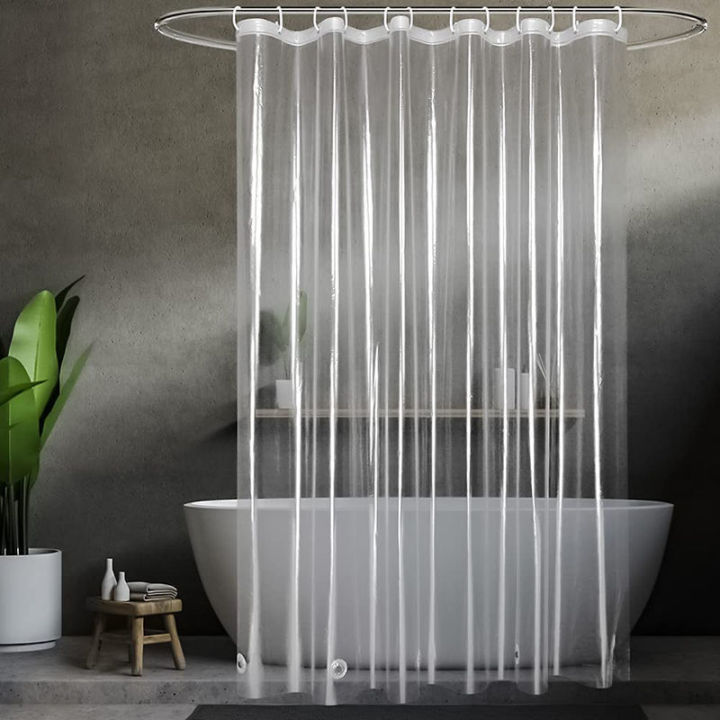 1pc Clear Shower Curtain Liner with Bottom Magnets & Metal Grommets-Plastic Lightweight Bathroom Curtain Bath Curtain Decor