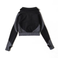 2/3Pcs Women Yoga Suit Seamless Knitted Yoga Pants Leggings Clothing Zipper Long Sleeve Crop Top Fitness Wear Sportswear Gym Set. 
