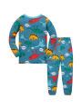 Kids Pajama Set 100% Cotton Soft Dinosaur Print Loungewear Long Sleeve Pjs Sleepwear for Toddler Boys Girls Age 1-8 Years. 