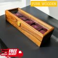 Elegant Wooden Watch Box for Men & Women – 1/5  Slot Watch Organizer with Glass Top and Individual Dividers – Stylish Display Case for Multiple Watches. 