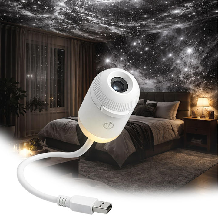 Mini Star Projector Two In One Night Light Home Background Atmosphere Light Bedroom Car Decoration Children's