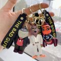 Anime Bad Guys Figure Keychain Cute Mr.Wolf and Mr.Piranha 3D Doll Schoolbag Pendant Fashion Keyring Jewelry Kid's Toy Gift. 