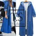 DENIM LONG COAT STRETCHABLE JEANS FEBRIC DRESS FOR GIRLS. 