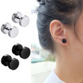 1Pair Stainless Steel Round Circle Stud Earrings For Men Women Not Fade Ear Rings Jewelry. 