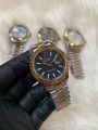 Premium Quartz Two-Tone Stainless Steel Watch For Men with White Dial, Gold Bezel, and Date Display Men's Wrist Watch.. 