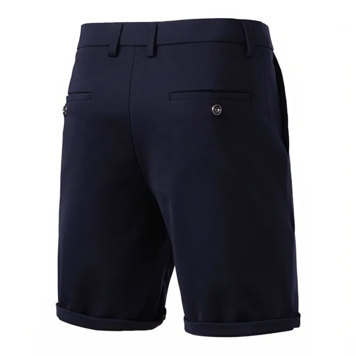 Summer%20100%25%20Cotton%20Solid%20Dress%20Shorts%20Men%20High%20Quality%20Casual%20Business%20Social%20Elastic%20Waist%20Men%20Shorts%20Lightweight%20Beach%20Shorts%20-%20Image%206