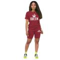 Summer Womens Tracksuit Queen Printing T-Shirt+Shorts 2 Piece Sets Fashion Casual Sportswear Clothing Luxury Jogging Short Suit.