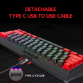【60% Blue Switches Mechanical Gaming Keyboard】 Compact  Wired Gaming Keyboard with RGB Backlight ~ Type C Interface, 10 Rainbow Lighting Modes, Anti-Ghosting, USB Key Board for PC Gaming, Typing, Mobile Pubg, Laptop, Free Fire ~ Jedel KL69 By FunBug. 