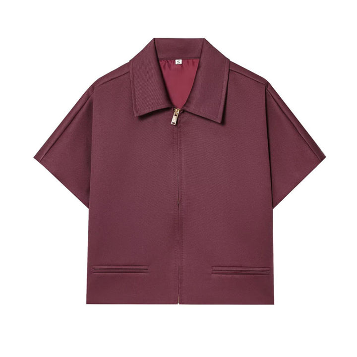 HipSeam%20Women%20Lapel%20Collar%20Short%20Jacket%20Women's%20Cropped%20Short%20Collared%20Jackets%20With%20Zipper%20Lady%20Short%20Sleeve%20Coat%20Female%20Jacket%20-%20Image%202