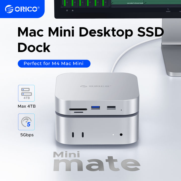 ORICO MiniMate M4SE External SSD Storage Expansion 5Gbps Desktop Dock for MacMini M4 Pro Storage SD/TF3.0 Port