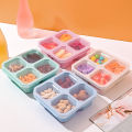 4 Grid Snack Containers Reusable Meal Prep Lunch Containers Portable For Kids And Adults Home Snack Storage Bottles Kitchen Tool. 