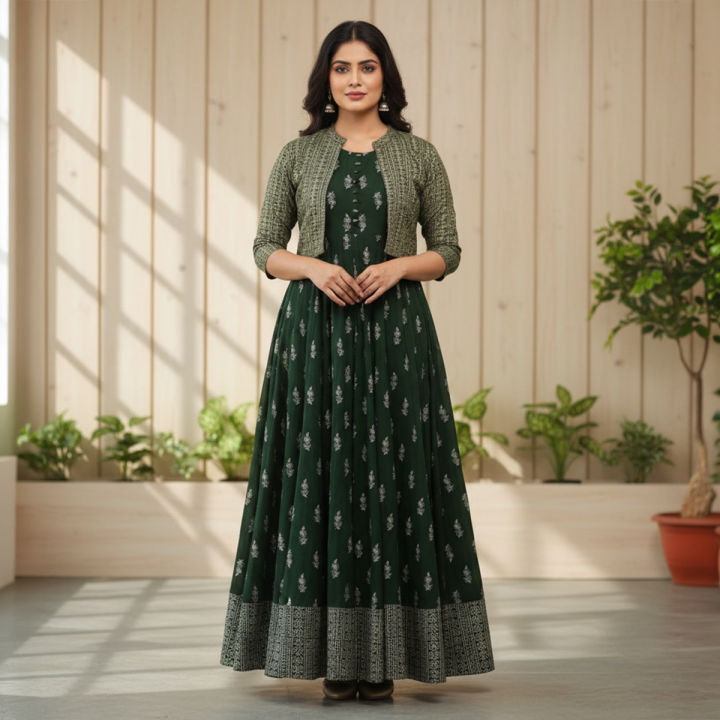 Stitched%20Glorious%20designed%20Gown%201piece%20long%20kurti%20different%20koti%20For%20Stylish%20Women%20/%20Girls%20-%20Dress%20For%20Girls%20-1%20Pice%20-%20Image%203