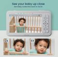 HDS2 - Video Baby Monitor with HD Cameras & Split Screen, NEW! Babysense 5" HD Split-Screen Baby Monitor, Video Baby Monitor with 2 Cameras and Audio, Night Light, 960ft Range, Two-Way Audio, 4X Zoom, Night Vision, 4000mAh Battery. 