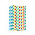 50/100 Pcs Disposable Paper Colorful Striped Straw Biodegradable Decorative Drinking Straws Eco-Friendly Birthday Party Supplies.