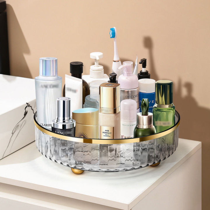 1/2%20Layers%20Rotating%20Perfume%20Organizer%20For%20Dresser%20Light%20Luxury%20Skincare%20Cosmetic%20Organizer%20PET%20Bathroom%20Storage%20Tray%20-%20Image%205