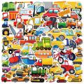 60 Pcs Cartoon Engineering Vehicle Transportation Sticker Helmet Decoration Waterproof Sticker. 