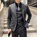 Men's High-Quality 3-Piece Business Casual Wedding Suit Vest Trousers Set Handsome Fashion Banquet Clothing S-6XL.