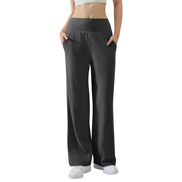 Women's%20Elastic%20Baggy%20High%20waist%20Yoga%20Pants%20Summer%20Sports%20Lifting%20Hip%20Micro%20Flared%20Trouser%20Loose%20Dance%20Leggings%20Solid%20sweatpants%20-%20Image%202