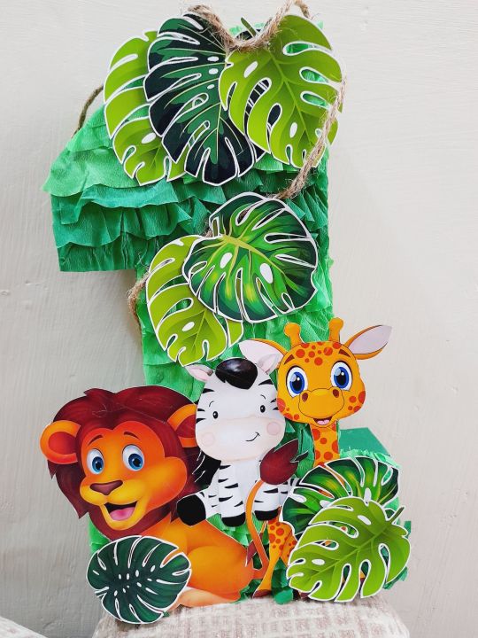 number cutout available from (0-9) in jungle theme size 12 inches in length 2 inches in depth