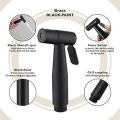 mat Black Sprayer Gun Hand Protable Toilet Bidet Holder Handheld Faucet Home Bathroom Shower Head Self Cleaning black color Muslim shower head only. 