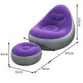 Inflatable Lazy Sofa Chair PVC Flocking Foldable Sofa With Slip-on Lunch Lounge Chair Set. 