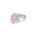 Pure Silver Ring With Natural Rose Quartz/Men/12.8 Gram. 