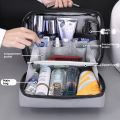 Men's Double Open Makeup Storage Bag Portable Zipper Closure Makeup And Beauty Bag Business Travel Toiletries Organizer Bags. 