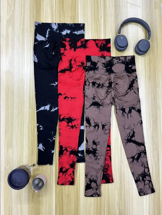 Tie%20Dye%20Seamless%20Leggings%20for%20Women%20High%20Waist%20Yoga%20Pants%20Scrunch%20Butt%20Lifting%20Elastic%20Tights%20Wide%20Waistband%20Sports%20Leggings%20-%20Image%203